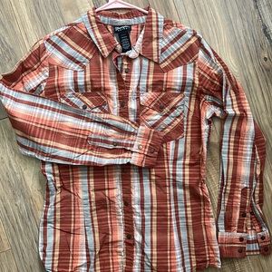 Womens wrangler snap cowboy shirt